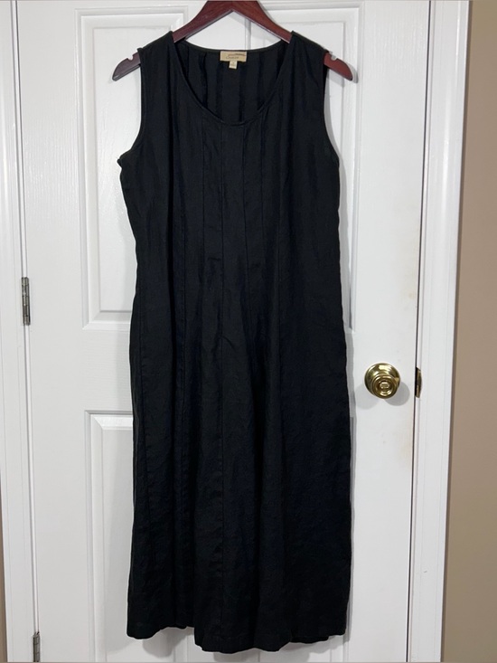 Weekend Choices Dresses & Skirts - Weekend Choices Black 100% Linen Sleeveless Tank Shift Dress Side Zip Size Med